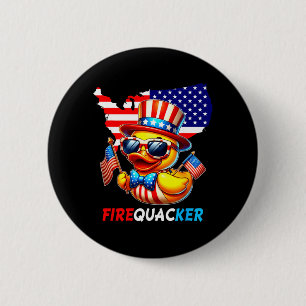 4th Of July Duck Firequacker Patriotic Fourth Of 6 Cm Round Badge
