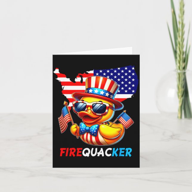 4th Of July Duck Firequacker Patriotic Fourth Of Card (Front)