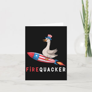 4th Of July Duck Firequacker Patriotic Fourth Of J Card