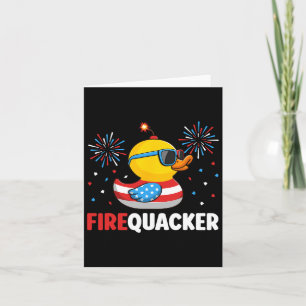 4th Of July Duck Firequacker Patriotic Fourth Of J Card
