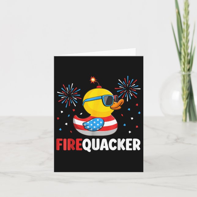 4th Of July Duck Firequacker Patriotic Fourth Of J Card (Front)