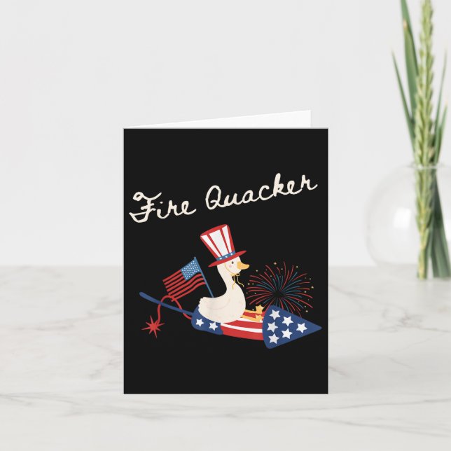 4th Of July Duck Firequacker Patriotic Fourth Of J Card (Front)