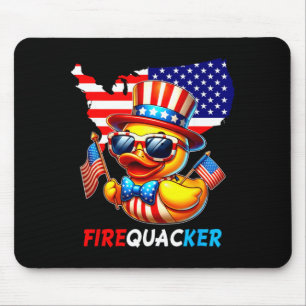 4th Of July Duck Firequacker Patriotic Fourth Of Mouse Mat
