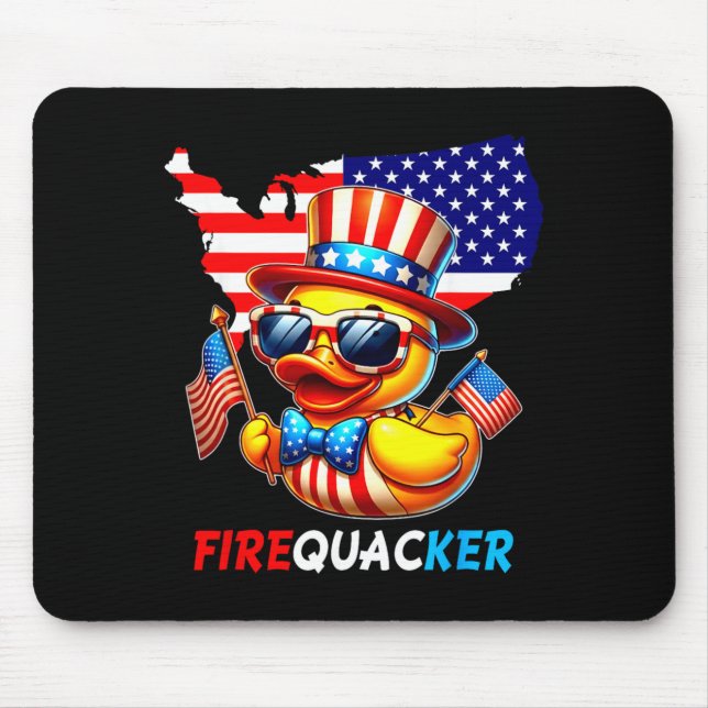 4th Of July Duck Firequacker Patriotic Fourth Of Mouse Mat (Front)