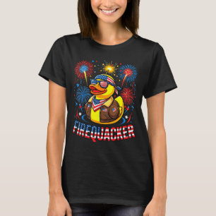 4th of july duck firequacker patriotic funny fourt T-Shirt
