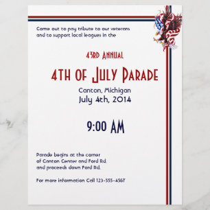 4th of July Eagle and American Flag Illustration Flyer