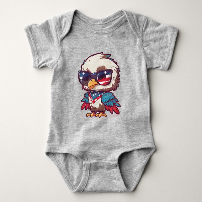 4th of July Eagle Baby Bodysuit (Front)