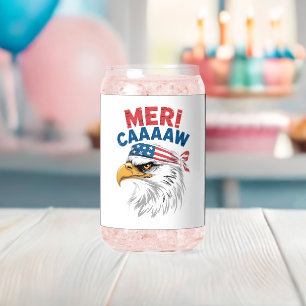4th Of July Eagle Freedom Patriotic Can Glass
