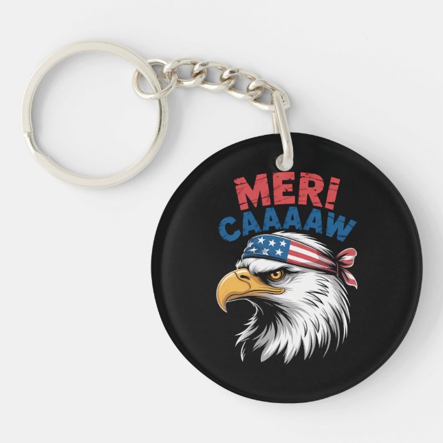 4th Of July Eagle Freedom Patriotic Key Ring (Front)