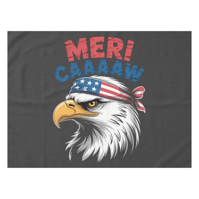4th Of July Eagle Freedom Patriotic Tablecloth (Front (Horizontal))