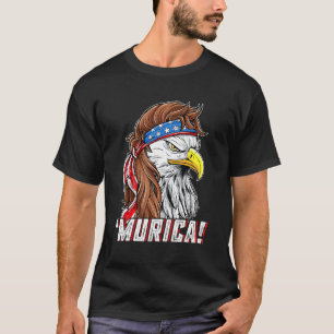 4th Of July Eagle Mullet Murica American Flag Usa  T-Shirt