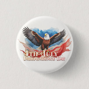 4th of July Eagle – Patriotic Art Design 3 Cm Round Badge