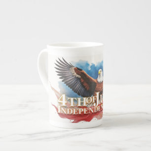 4th of July Eagle – Patriotic Art Design Bone China Mug