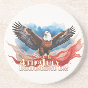 4th of July Eagle – Patriotic Art Design Coaster
