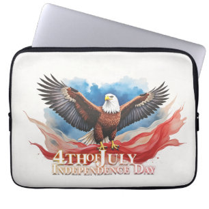 4th of July Eagle – Patriotic Art Design Laptop Sleeve