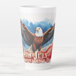 4th of July Eagle – Patriotic Art Design Latte Mug
