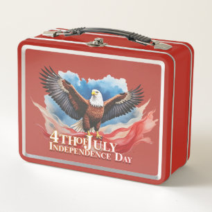 4th of July Eagle – Patriotic Art Design Metal Lunch Box