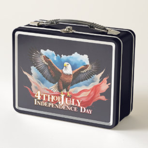 4th of July Eagle – Patriotic Art Design Metal Lunch Box