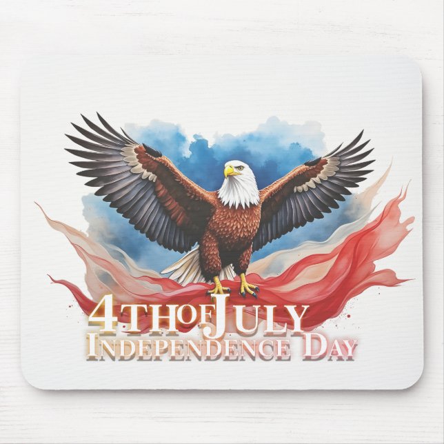 4th of July Eagle – Patriotic Art Design Mouse Mat (Front)