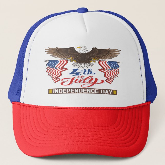 4th of July Eagle  Trucker Hat (Front)