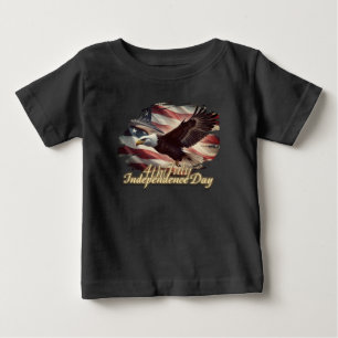 4th of July Eagle with American Flag Baby T-Shirt