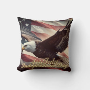 4th of July Eagle with American Flag Cushion