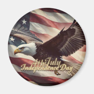 4th of July Eagle with American Flag Magnet