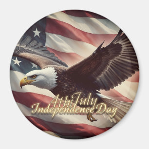 4th of July Eagle with American Flag Magnet