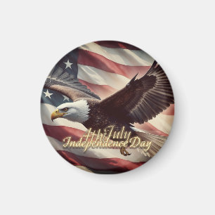 4th of July Eagle with American Flag Magnet