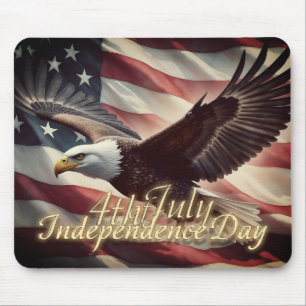 4th of July Eagle with American Flag Mouse Mat