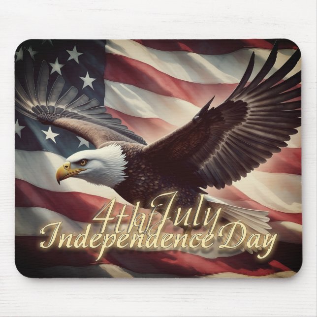 4th of July Eagle with American Flag Mouse Mat (Front)