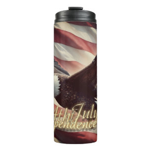 4th of July Eagle with American Flag Thermal Tumbler