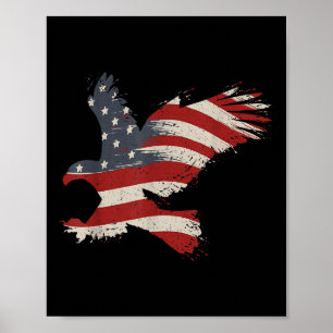 4th Of July Eagle With Usa American Flag Gift Tee Poster