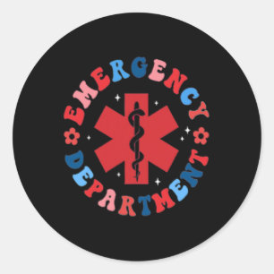 4th Of July Emergency Department Er Ed Emergency R Classic Round Sticker