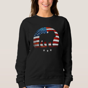 4th Of July English Bulldog America Distressed Fla Sweatshirt