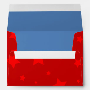 4th of July Envelope A7 Light Red Stars & Blue