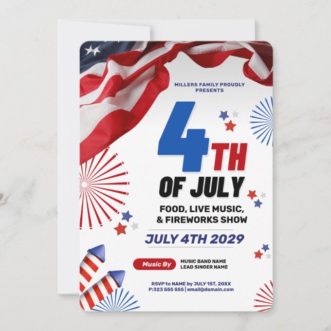 4th of July Event Celebration Patriotic Invitation (Front)