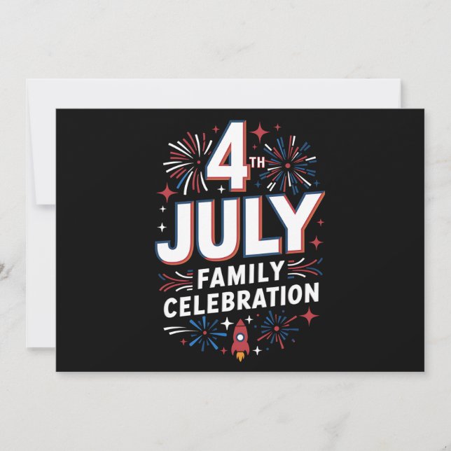 4th of July Family Celebration 2024 Family Group Invitation (Front)