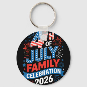 4th of july family celebration 2026 patriotic usa key ring