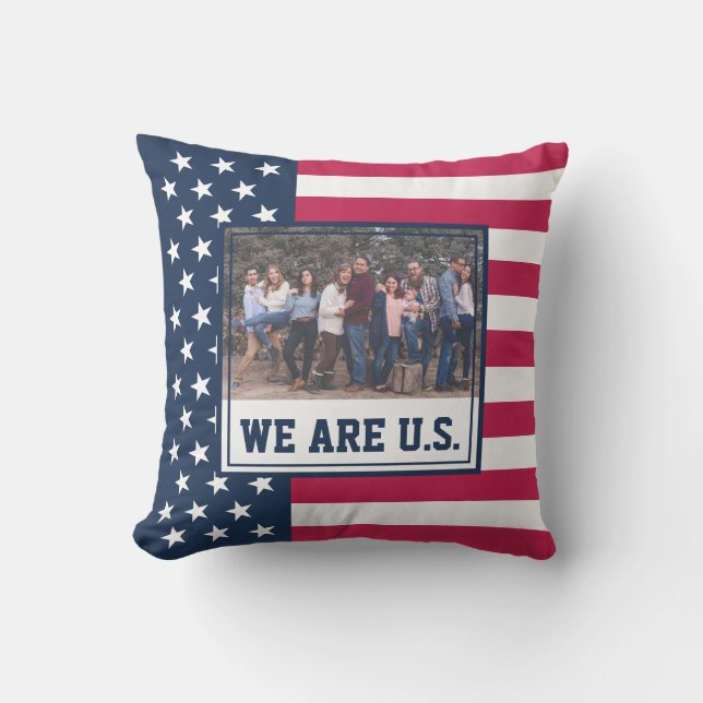 4th of July Family Photo Cushion (Front)