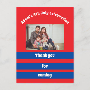 4th Of July Family Photo Thank you Postcard