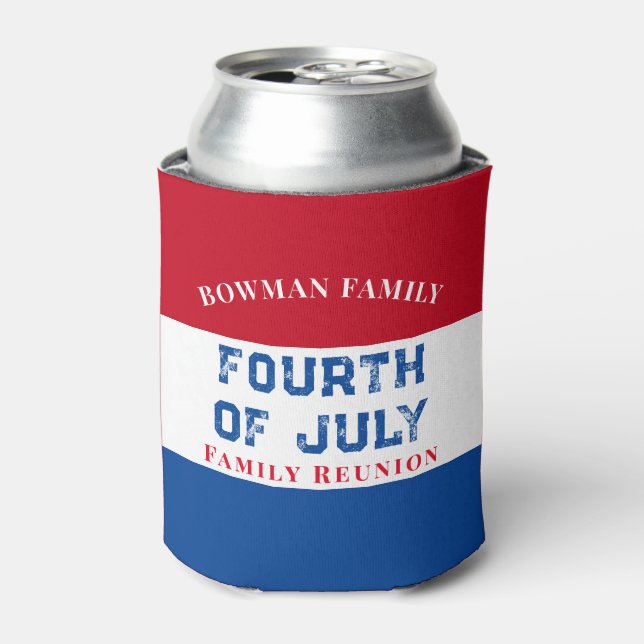 4th of July Family Reunion Custom Can Cooler (Can Front)