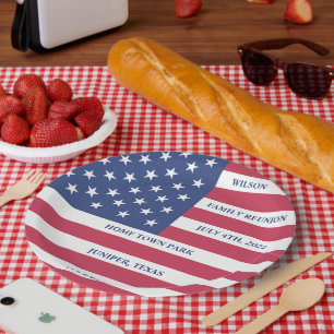 4th of July family reunion paper plate