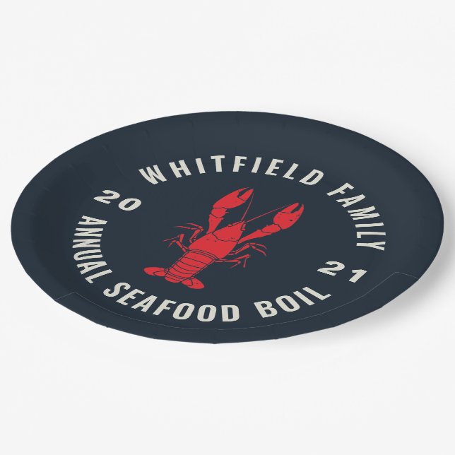 4th of July Family Seafood Boil Custom Paper Plate (Angled)