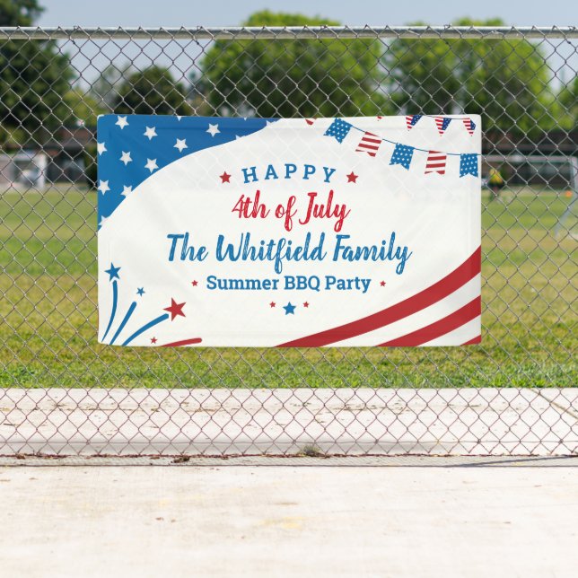 4th of July Family Summer BBQ Party Banner (Insitu)