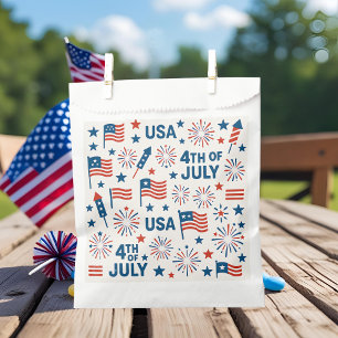 4th of July Favor Bag 🇺🇸   USA Flag, Fireworks &