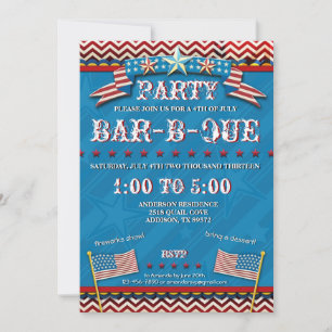 4th of July Festive BBQ Party Invitation