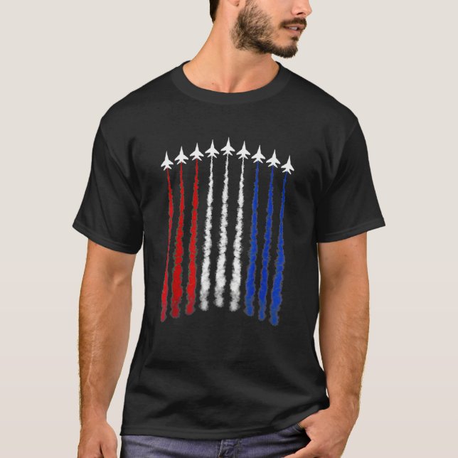 4th Of July Fighter Jet Airplane Flying American F T-Shirt (Front)