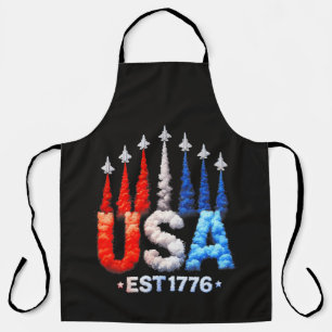 4th Of July Fighter Jets Usa Patriotic Apron
