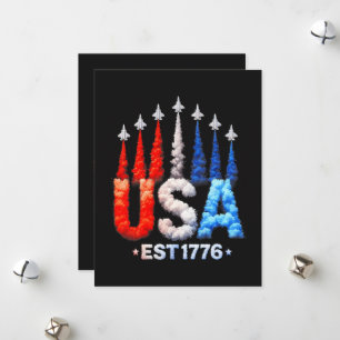 4th Of July Fighter Jets Usa Patriotic Holiday Card